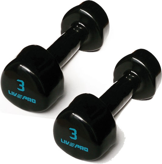 Live Pro Vinyl Set of Dumbells 2 x 3kg