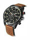 Curren Men's Watch 42mm Chronograph Battery with Brown Leather Strap