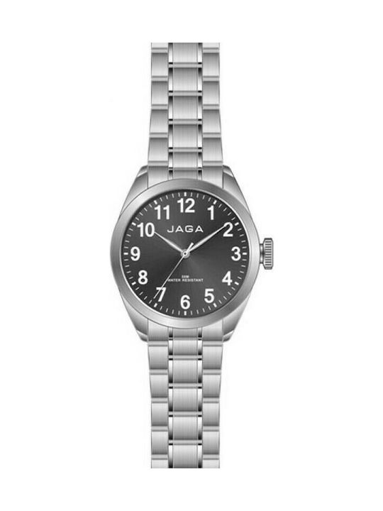 Jaga J1025 Watch Battery with Silver Metal Bracelet