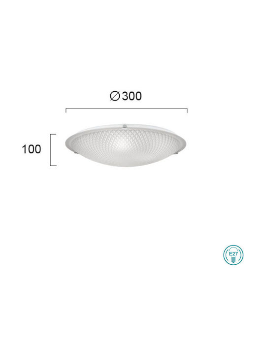 Viokef Romvos Modern Glas Deckenleuchte mit Fassung E27 30Stück Weiß