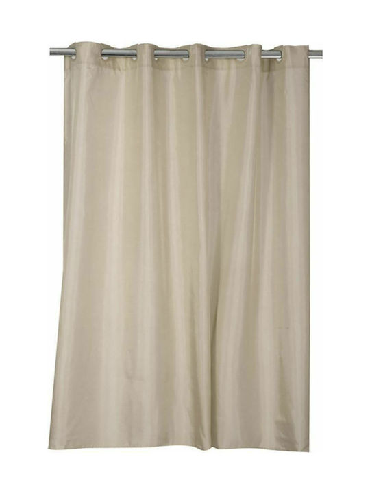 Nef-Nef Shower Shower Curtain Fabric with Hooks 180x180cm Linen 011825
