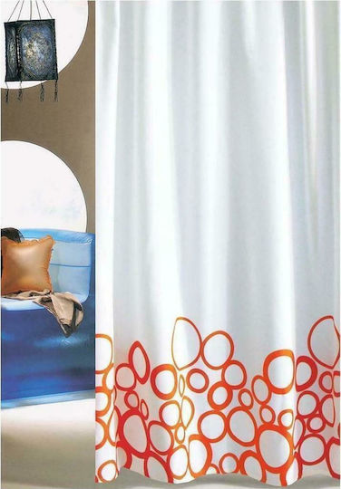 San Lorentzo Bubbles Perdea de Baie Țesătură 180x180cm Portocaliu 1741 ORA