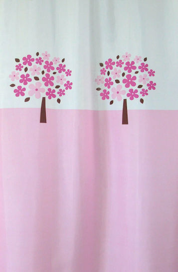 San Lorentzo Tree Κουρτίνα Μπάνιου Υφασμάτινη 180x200 cm Ροζ