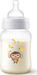 Philips Plastic Bottle Classic Anti-Colic with Silicone Nipple for 1+ months Monkeys 260ml 1pcs