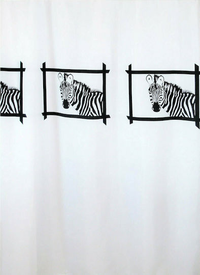 San Lorentzo Zebra's Head Duschvorhang Stoff 180x180cm Weiß 1927