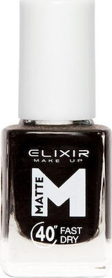 Elixir 40'' & Up To 8 Days Матов Лак за Нокти Дълготраен Бързо съхнещо M02 Black 13мл