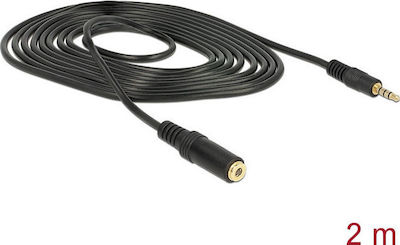 DeLock TRRS 3.5mm male - 3.5mm female Cable Black 2m (84667)