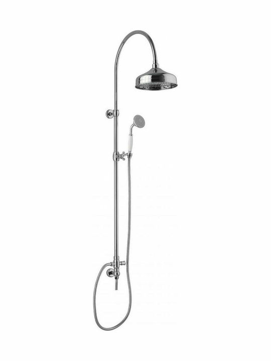 Teorema Tiffany Reglabilă Coloană de duș fără Baterie 105.5-138cm Argint