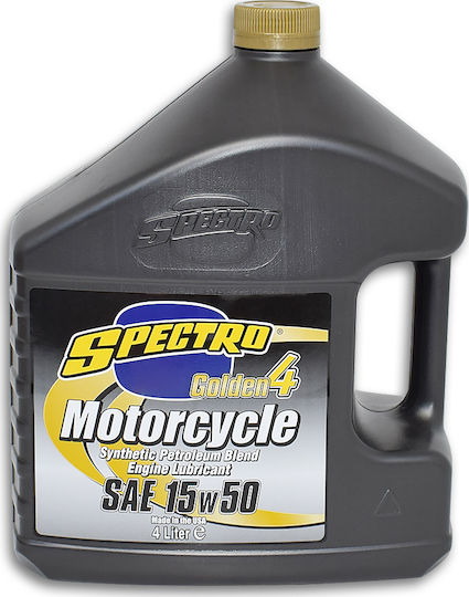 Spectro Golden 4 Semi-synthetic Motorcycle Oil for Four-Stroke Engines 15W-50 4lt