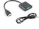 Lanberg Μετατροπέας HDMI male σε VGA female 1τμχ AD-0017-BK