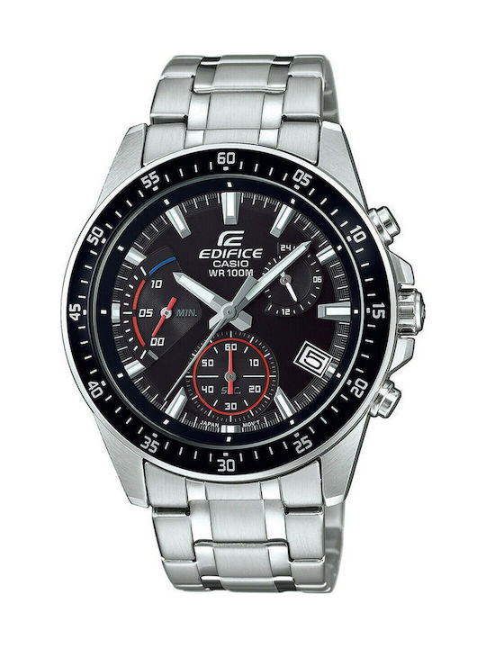 Casio Edifice Watch Chronograph Battery with Silver Metal Bracelet