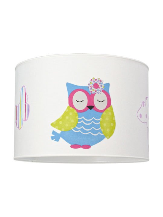 Veis Hesperis Owl Single Bulb Kids Lighting Pendant In White Colour