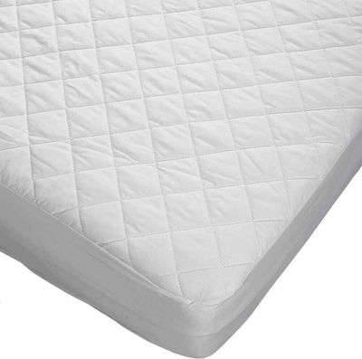 Vesta Home Semi-Double Quilted Mattress Cover Fitted Εκάβη White 110x200cm