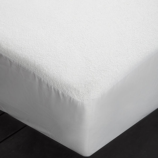 Vesta Home Schutzauflage Über-Doppel Wasserdicht mit Rock Niobe Weiß 160x200+25cm