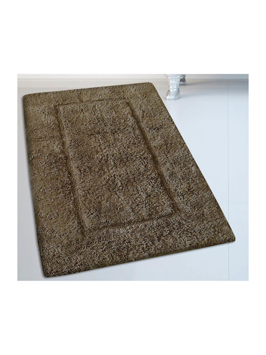 San Lorentzo Bath Mat Cotton Border 1006 BROWN Brown 50x80cm