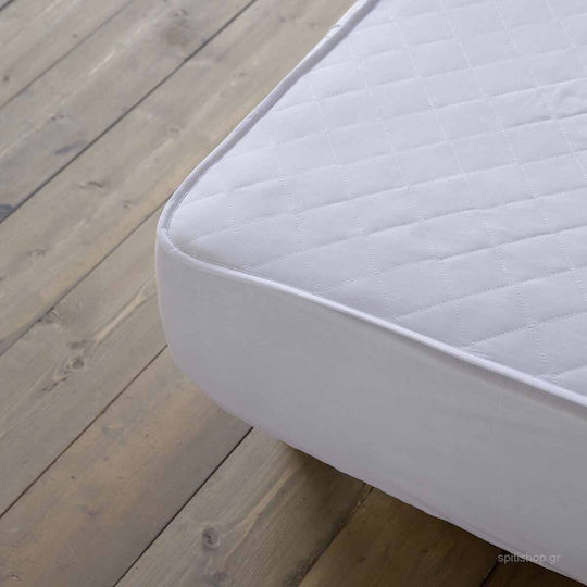 Nima Protective Cover Queen with Skirt Abbraccio Fabric White 160x200+30cm