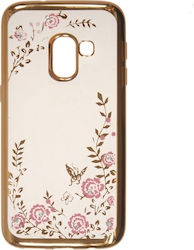 Forcell Diamond Garden Silicone Back Cover Gold (Galaxy A8 2018)