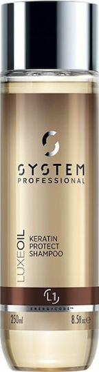 System Professional Fibra LuxeOil Protect L1 Σαμπουάν Αναδόμησης/Θρέψης & Ενυδάτωσης για Ταλαιπωρημένα Μαλλιά 250ml