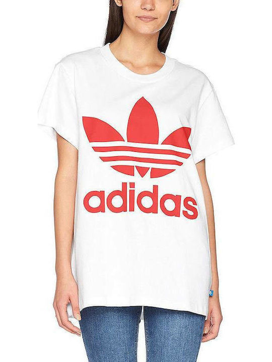 Adidas Trefoil Big Γυναικείο Αθλητικό T-shirt Λευκό