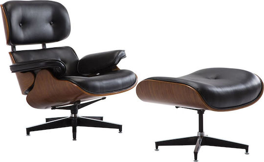 Relax με Υποπόδιο Relax 87x83x89cm Μαύρη Relax με Υποπόδιο Relax 87x83x89cm Μαύρη
