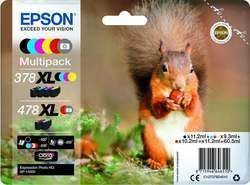 Epson 478XL 6 Inkjet Printer Cartridges Multipack Photo Grey / Yellow / Cyan / Red / Magenta / Black (C13T379D4010)