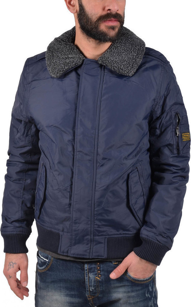 Ice Tech Bomber G33 Μπλε Με Επένδυση & Γούνινο Γιακά Skroutz.gr