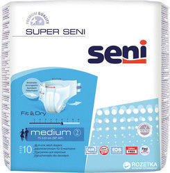 Seni Super Fit & Dry Scutece pentru incontinență Mediu 10buc