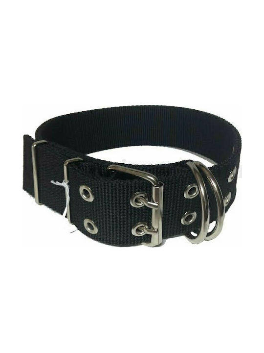 Dog collar Triple strap 4X81cm Black