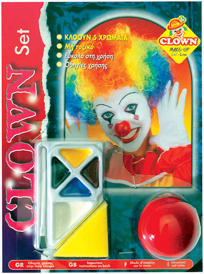 Clown Carnival Face Painting Multicolored 5pcs