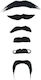 Mustach / Beard for Carnival in Black color 6pcs