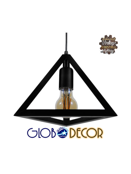 GloboStar Triangle Pendant Light Black Grid with Socket E27 25x21cm