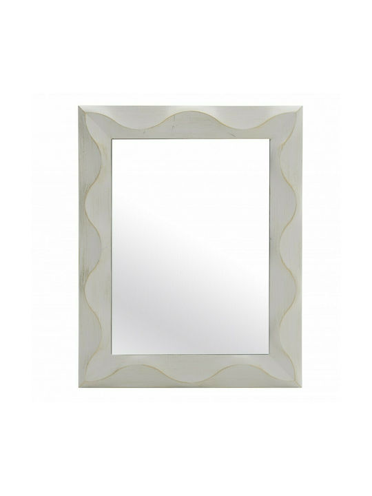 Inart Καθρέπτης Τοίχου με Λευκό Πλαστικό Πλαίσιο 75x60cm