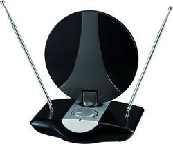 PowerPlus PS-100 Εσωτερική Κεραία Τηλεόρασης (απαιτεί τροφοδοσία) σε Μαύρο Χρώμα Σύνδεση με Ομοαξονικό (Coaxial) Καλώδιο