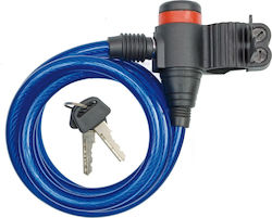 Vorel 219 Bicycle Cable Lock with Key Blue