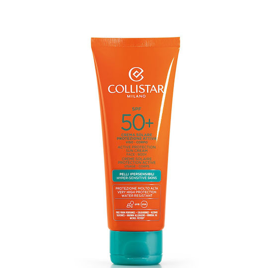Collistar Active Protection Sun Cream Face & Body Αδιάβροχη Αντηλιακή Κρέμα Προσώπου SPF50 100ml