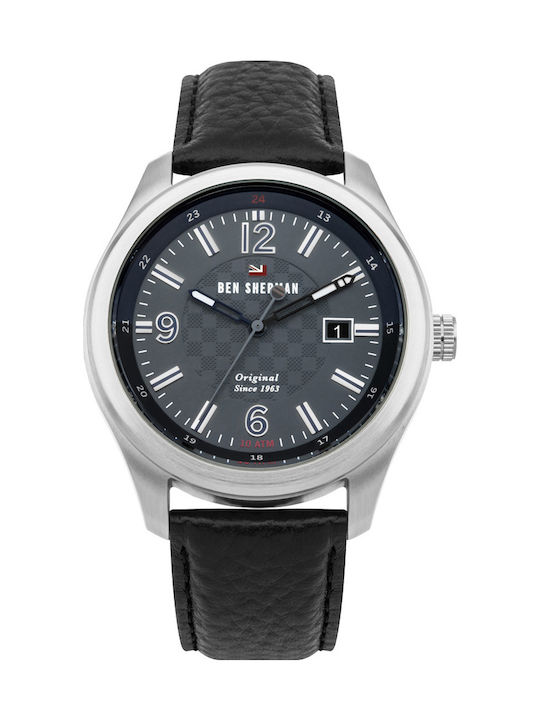 Ben Sherman Τhe Sugarman Social Watch Battery with Black Leather Strap