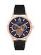 Reina Fere Amphitrite Watch with Black Leather Strap