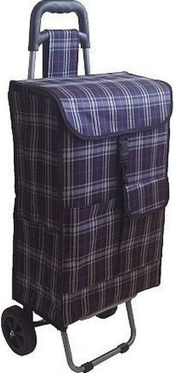 Stoff Einkaufswagen Klappbar Καρό 37x25x93cm