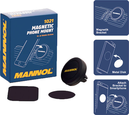 Mannol Magnetic Phone Mount Car Mobile Mount with Magnet Black