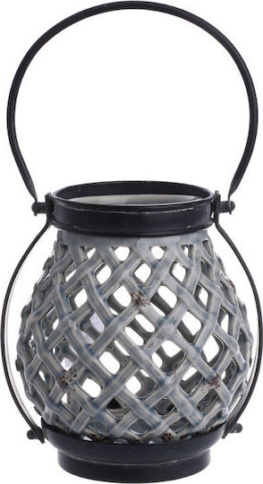 Inart Фенерче Керамика Сив 15x15x19бр 1бр