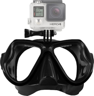 Diving Mask Μάσκα κατάδυσης με βάση για action camera Black