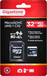 Gigastone Professional microSDHC 32GB Clasa 10 U1 UHS-I cu adaptor