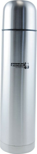 Panda Μπουκάλι Θερμός Ανοξείδωτο 750ml Ασημί με Καπάκι-Κύπελλο