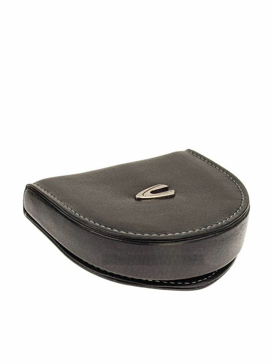 Camel Active Vegas Portamonete In Pelle, Nero, Dimensioni 8x7x2.5 Cm, Con Marchio Logo