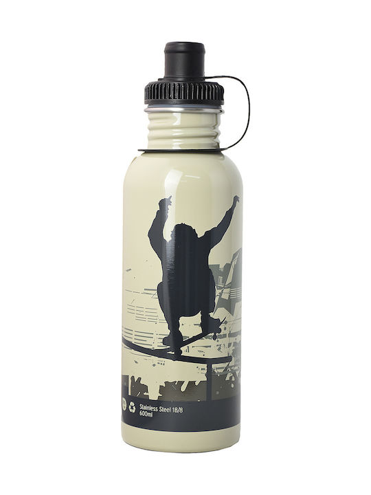 Ecolife Skate Sport Ανοξείδωτο Παγούρι 600ml Πράσινο