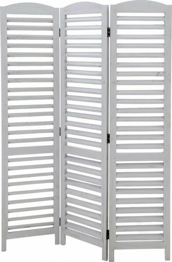Inart Wooden Room Divider with 3 Panels 120x170cm