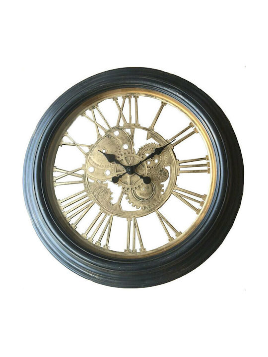 Homeplus Antique Wall Clock Plastic Black Ø59cm