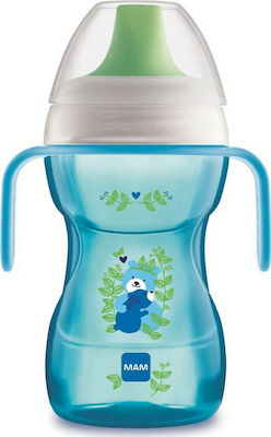 Mam Fun to Drink Cup Αρκούδος Educational Sippy Cup Plastic Blue for 8m+m+ 270ml 461B