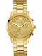 Guess Women's Watch Chronograph Solar with Gold Metal Bracelet