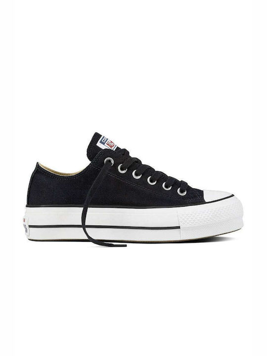Converse Chuck Taylor All Star Lift Clean Γυναικεία Flatforms Sneakers Black / White